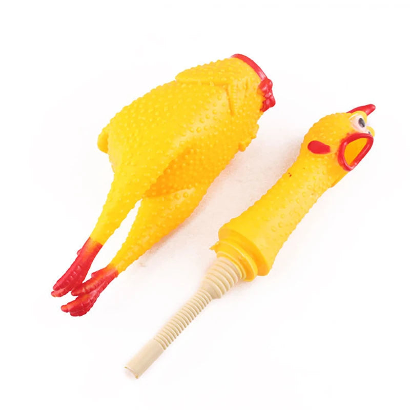 Screaming Chicken Dog Toy Squeeze Squeaky Dog Toys Interactive Puppy Toys Cleaning Teeth Chew Toys for Dogs Pet Supplies 1pcs