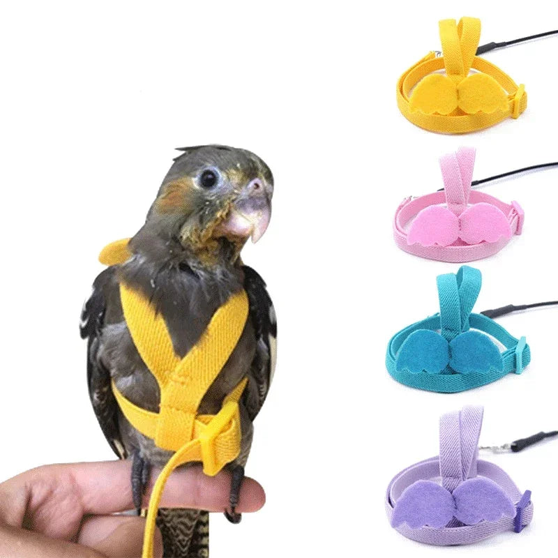 Bird Flying Harness Leash Suit Long Cable Bird Harness Leash Anti-Bite Training Rope Decorative small Parakeet Parrot Vest Rope